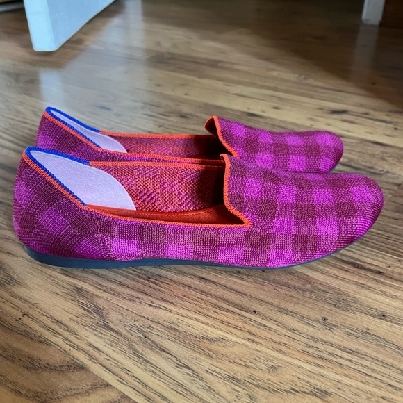 Rothy's Loafers in "Cherry Gingham," pink and red, EUC, size 8 - Picture 2 of 3
